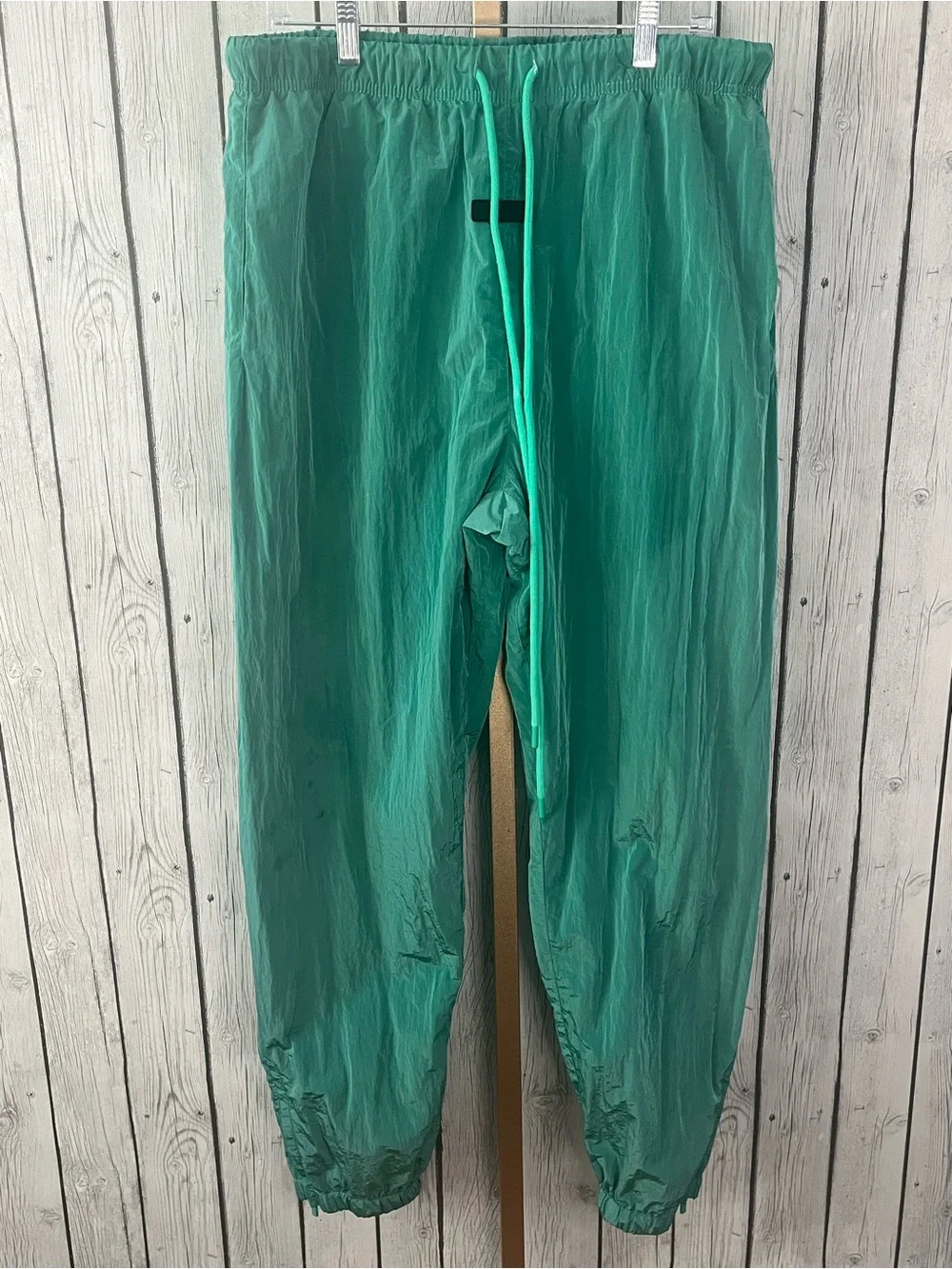 FOG Essentials Fear of God Men's Green Nylon Track Pants Jogger Size XL